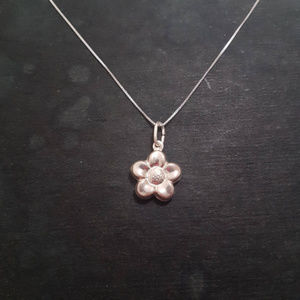 925 Sterling Silver Daisy Pendant Charm